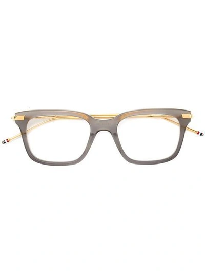 Shop Thom Browne Eyewear Square Frame Glasses - Grey