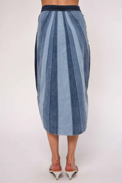 Love The Label Apolline Denim Midi Skirt In Blue