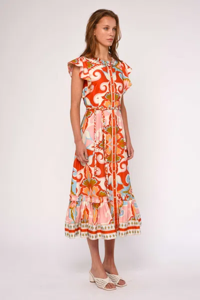 Love The Label Ella Midi Dress In Multi