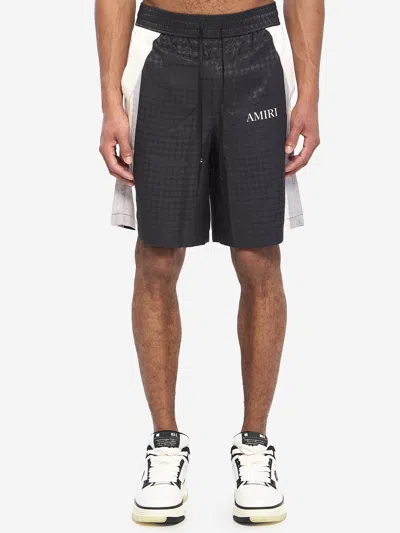 Amiri Quad Panel Side Stripe Tailored Shorts In Black