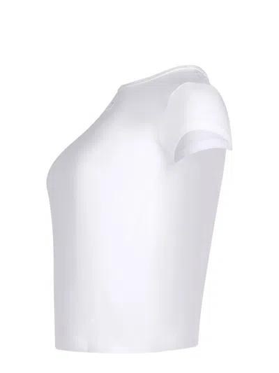 Diesel Women White T-shirt With Logo On The Front And Ribbed Design In Cotton Woman