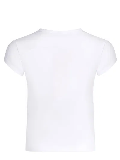 Diesel Women White T-shirt With Logo On The Front And Ribbed Design In Cotton Woman
