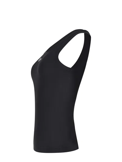 Diesel Black Tank Top With Logo On The Front And Ribbed Design In Cotton Woman In Blue