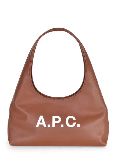 A.p.c. Structured Shoulder Bag With Bold Lettering