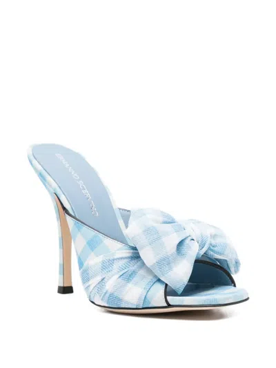 Ermanno Scervino Bow Gingham Sandals In Multi
