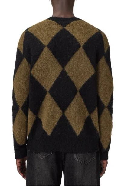 Allsaints Bower Argyle Pattern Sweater In Brown
