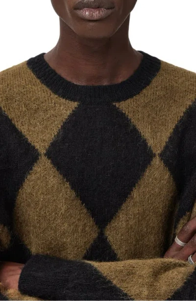 Allsaints Bower Argyle Pattern Sweater In Brown