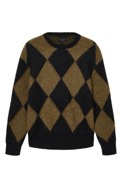 Allsaints Bower Argyle Pattern Sweater In Brown