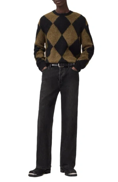 Allsaints Bower Argyle Pattern Sweater In Brown