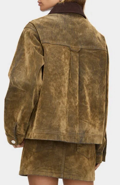 Aligne Bark Flok Jacket In Brown