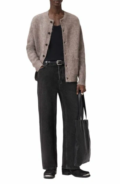 Allsaints Coby Oversized Cardigan In Brown