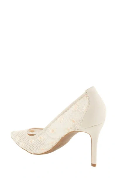 Bcbgeneration Embroidered Pointed Toe Pump In White