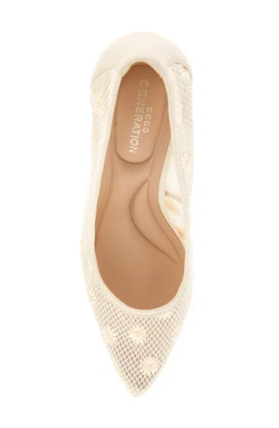 Bcbgeneration Embroidered Pointed Toe Pump In White
