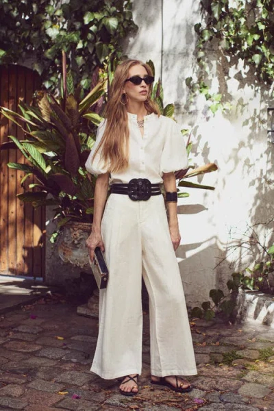 Lanhtropy Bubble Linen Shirt In White