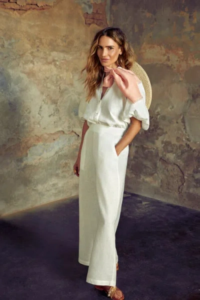 Lanhtropy Bubble Linen Shirt In White