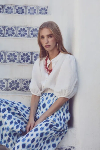 Lanhtropy Bubble Linen Shirt In White