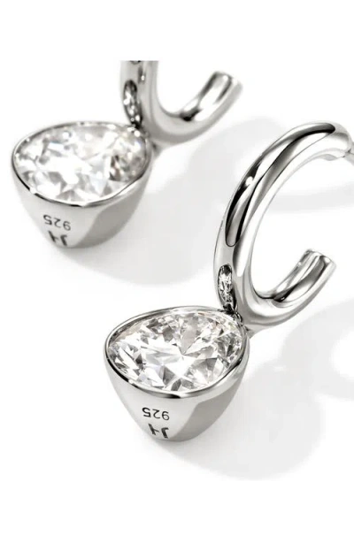 John Hardy Sterling Silver Jh Lovestruck Lab Grown Diamond Solitaire Dangle Hoop Earrings In Metallic