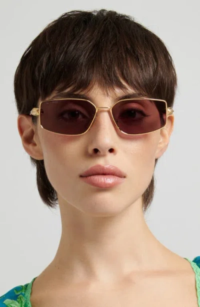 Etro 59mm Rectangular Sunglasses In Gold
