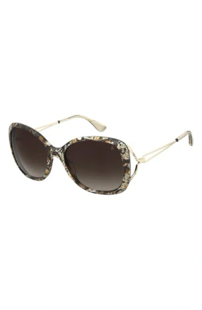 Stuart Weitzman 58mm Gradient Square Sunglasses In Brown