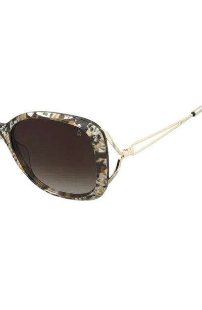 Stuart Weitzman 58mm Gradient Square Sunglasses In Brown