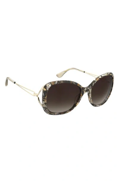 Stuart Weitzman 58mm Gradient Square Sunglasses In Brown