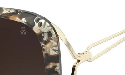 Stuart Weitzman 58mm Gradient Square Sunglasses In Brown