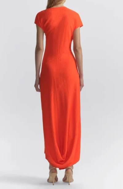 A.l.c Willa Textured Crepe Midi Dress In Persimmon In Orange