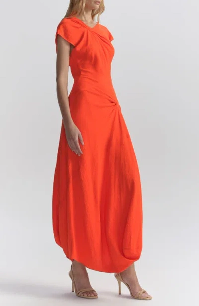 A.l.c Willa Textured Crepe Midi Dress In Persimmon In Orange