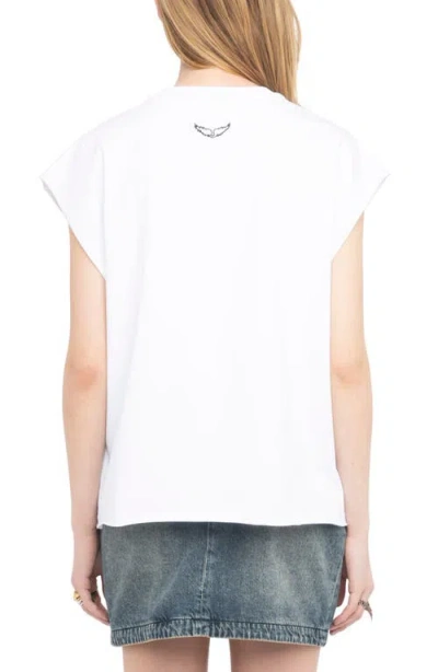 Zadig & Voltaire Cloex Crystal Embellished Voltaire T-shirt In White