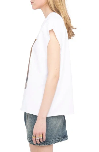 Zadig & Voltaire Cloex Crystal Embellished Voltaire T-shirt In White