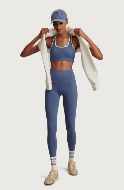Varley Womens Bijou Blue Freesoft Selma Scoop-neck Sports Bra In Brown