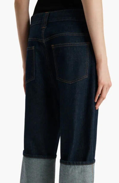 Khaite Boyle Cuffed Straight-leg Capri Jeans In Blue