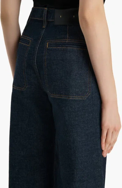 Khaite Delmonico Patch Pocket Wide-leg Jeans In Blue