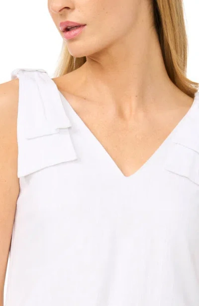 Cece Bow Shoulder Shift Minidress In White
