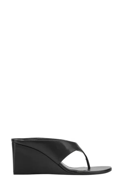 Marc Fisher Ltd Udena Wedge Flip Flop In Black