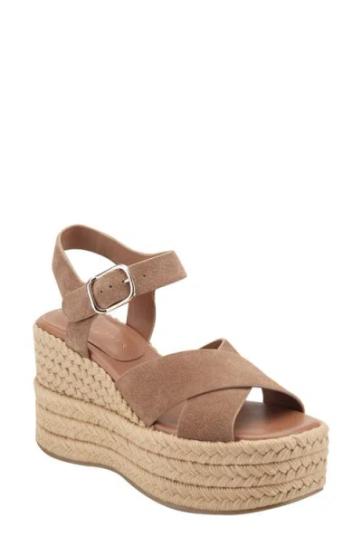 Marc Fisher Ltd Pasion Espadrille Ankle Strap Platform Wedge Sandal In Neutral