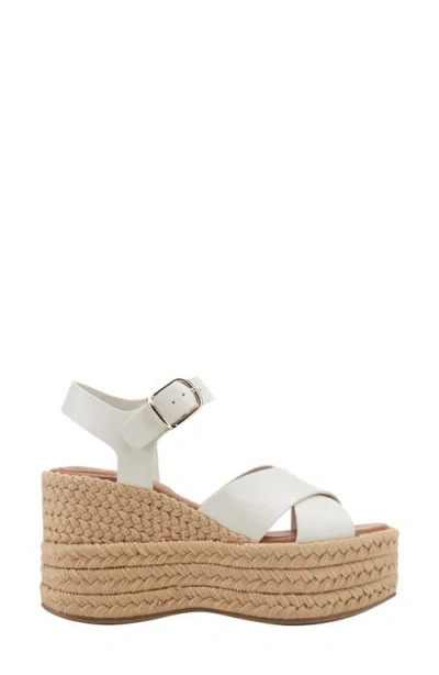 Marc Fisher Ltd Pasion Espadrille Ankle Strap Platform Wedge Sandal In White