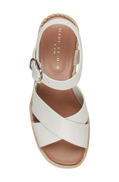 Marc Fisher Ltd Pasion Espadrille Ankle Strap Platform Wedge Sandal In White