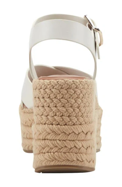 Marc Fisher Ltd Pasion Espadrille Ankle Strap Platform Wedge Sandal In White