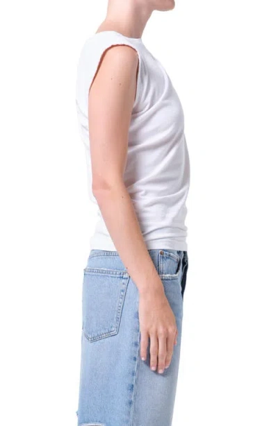Agolde Beth Asymmetric Top In White