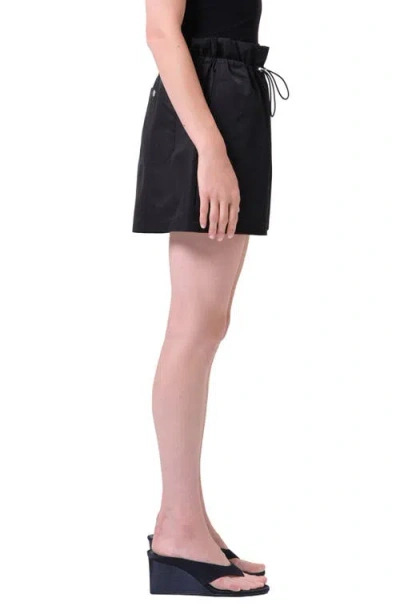 Agolde Lydia Toggle Waist Cotton Blend Shorts In Black