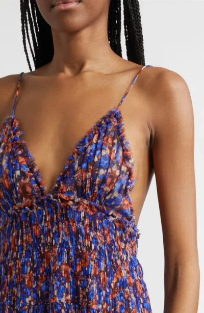 Ulla Johnson Atrani Floral Silk Chiffon Maxi Dress In Purple