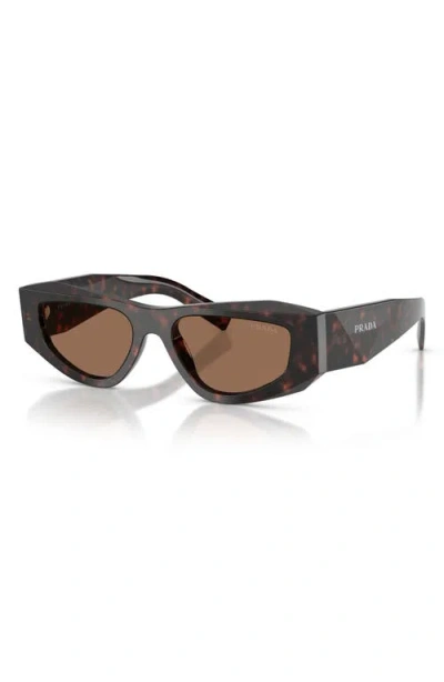 Prada Symbole Rectangular-frame Sunglasses In Metallic