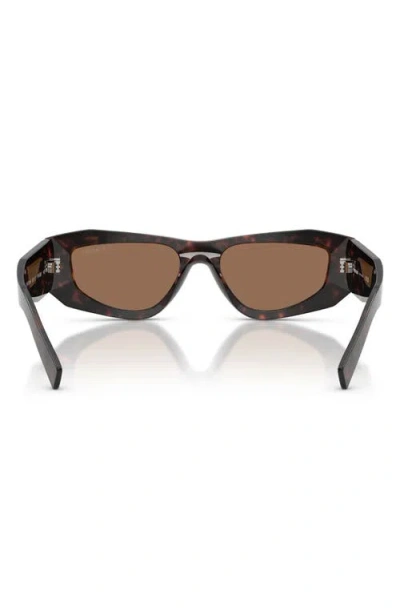 Prada Symbole Rectangular-frame Sunglasses In Metallic