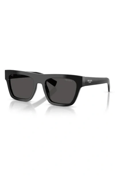 Prada Eyewear Rectangular Frame Sunglasses In Black