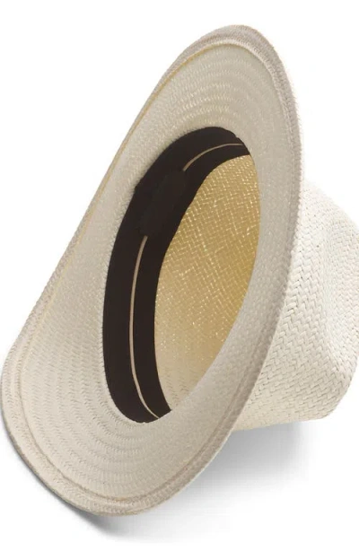 Rag & Bone Packable Straw Fedora In Gray