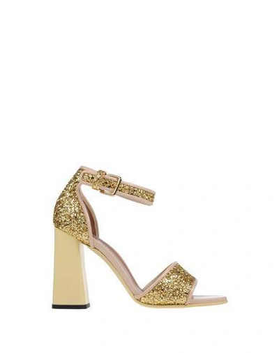 Shop Marni Sandals In Gold