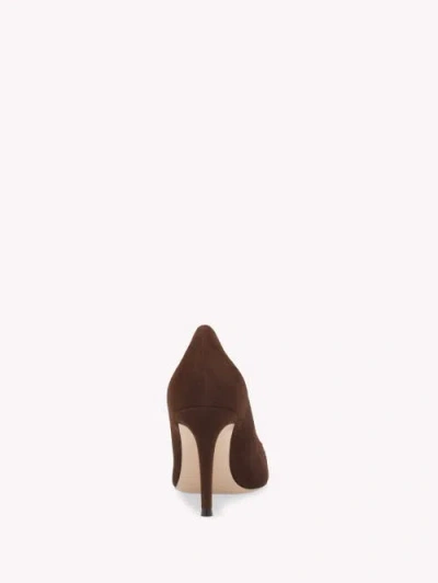 Gianvito Rossi Pointed Toe Suede Stiletto Heel Pumps In Burgundy