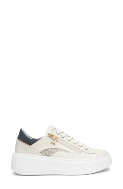 Nerogiardini Side Zip Platform Sneaker In Neutral
