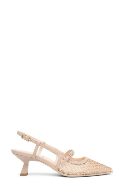 Nerogiardini Mesh Pointed Toe Slingback Pump In Pink